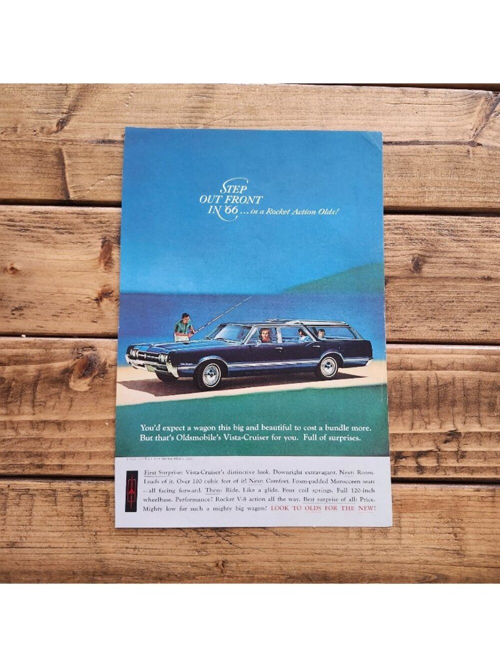 Vintage 1966 Oldsmobile Vista Cruiser Wagon Print Ad - Boeing Ad On Back